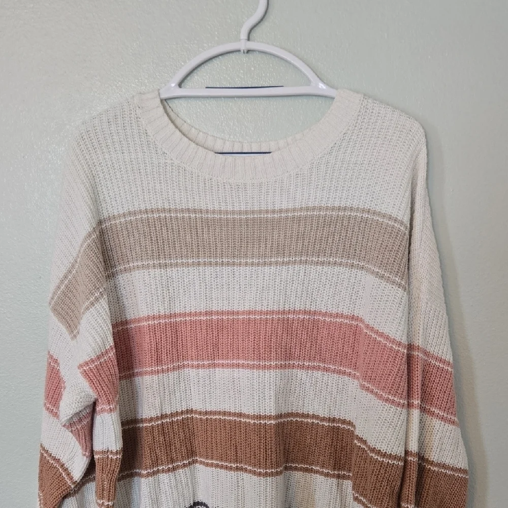 Hollister | Cozy Striped Crew Neck Sweater Size Medium